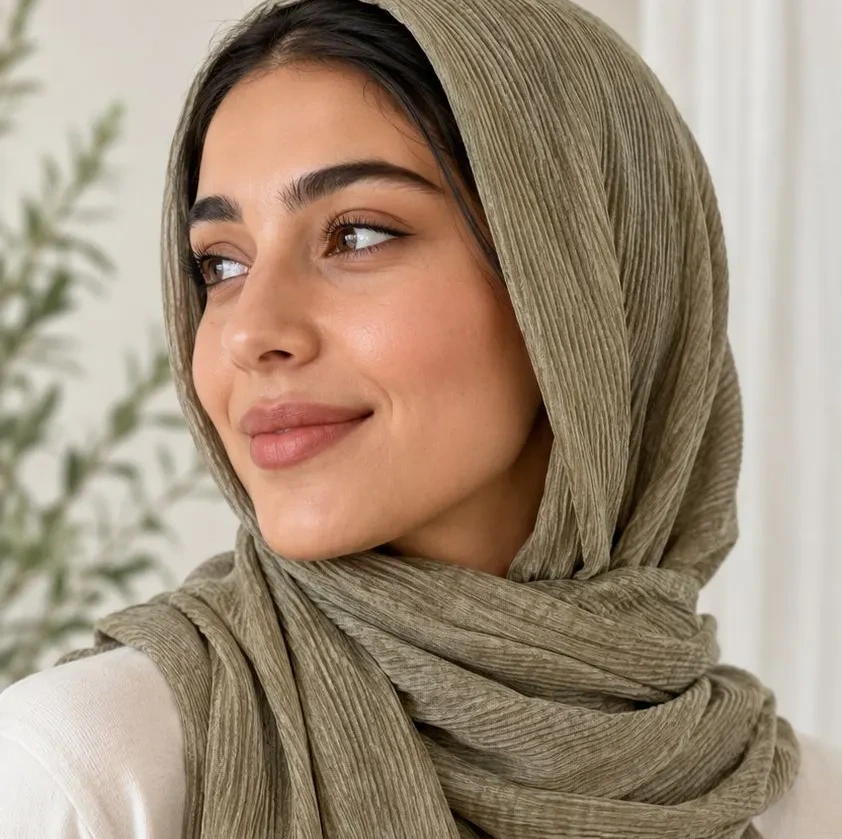 شال زنانه پلیسه موندیال بهاره قواره 70*200 مدل ضد لغزش